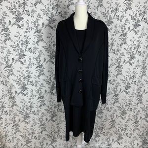 Exclusively Misook Black Knit Dress Set